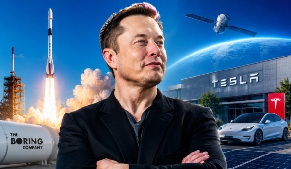 Elon Musk’s Net Worth in 2026 Elon Musk net worth in 2026 with Tesla and SpaceX background