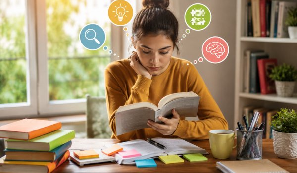 How to Improve Reading Comprehension Student improving reading comprehension by actively taking notes while reading